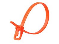 Picture of RETYZ EveryTie 10 Inch Fluorescent Orange Releasable Tie - 100 Pack